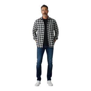 Billy Reid Shirt Men XL Tuscumbia Plaid Black Multi